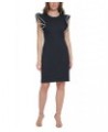 Women's Mini-Quilted Jacquard Flutter-Sleeve Dress Sky Captain.ivory $59.34 Dresses