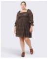 Trendy Plus Size Smocked Floral Babydoll Dress Charcoal $21.73 Dresses