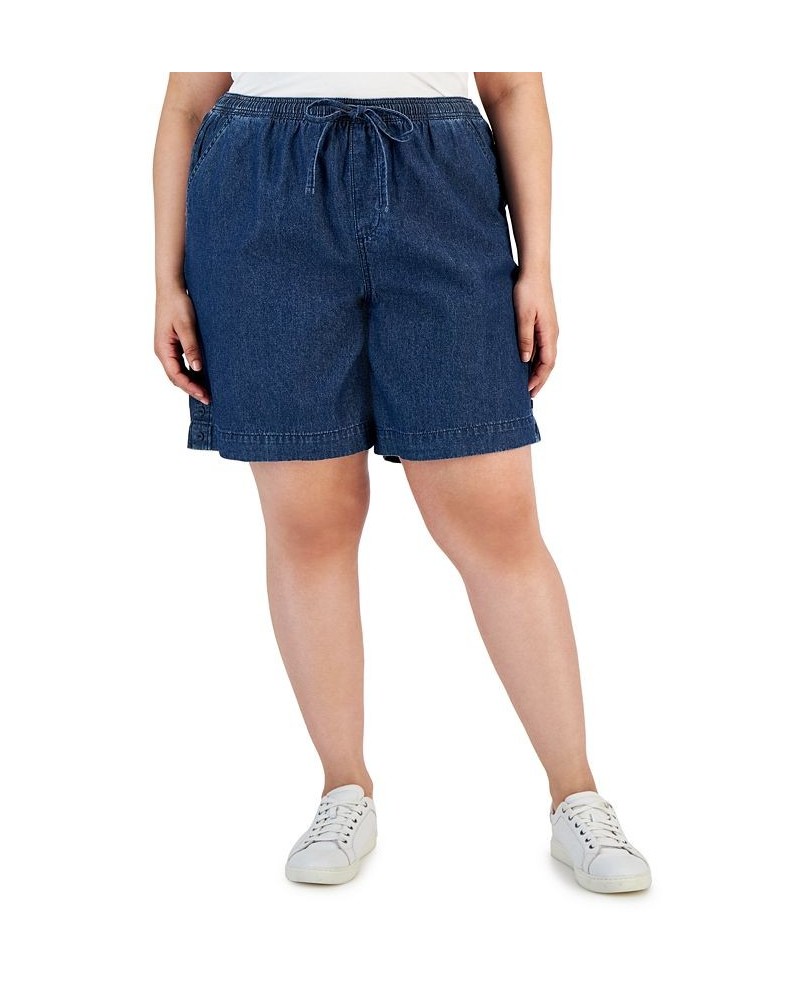 Plus Size Cotton Emelia Pull-On Shorts Twilight Wash $11.17 Shorts